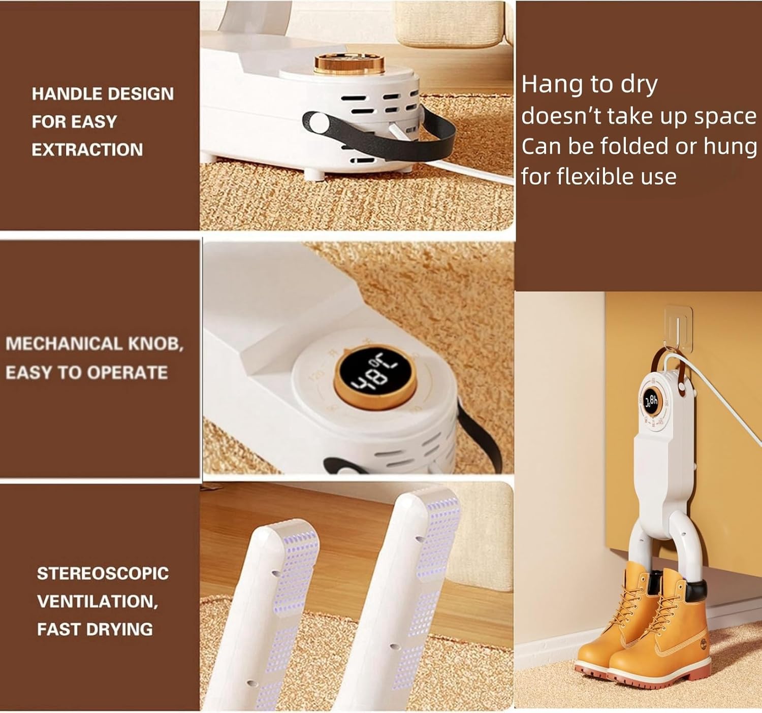 Portable Electric Shoe Dryer – Quick Drying, Odor Removal, and Space-Saving Design